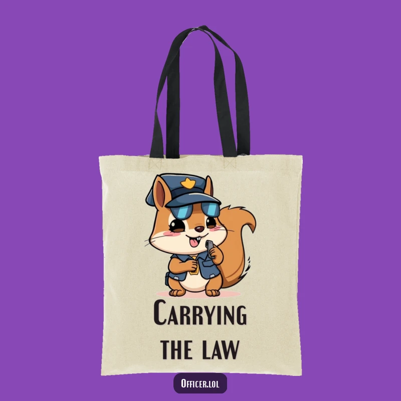 Funny Squirrel Officer Tote Bag - Carry Your Essentials with Determined Style