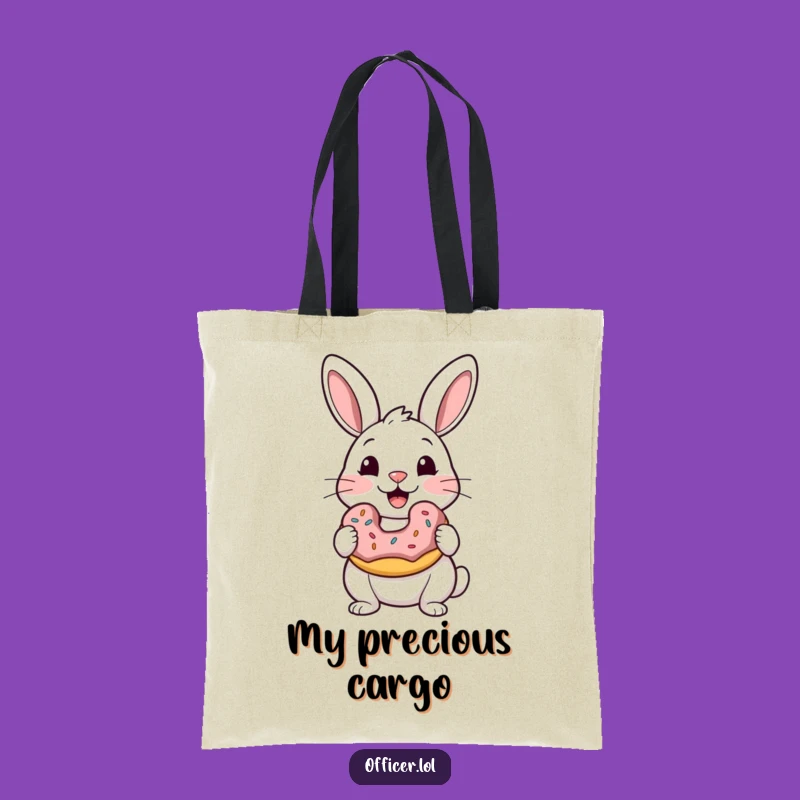Funny Rabbit Donut Tote Bag: Carry Your Sweetness Around Town!