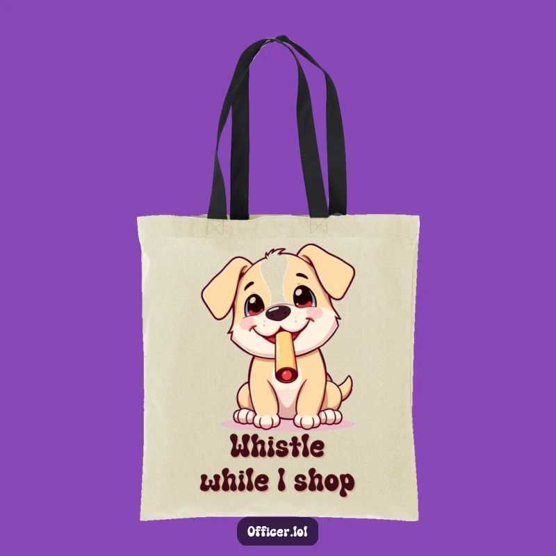 Funny Puppy Whistle Tote Bag: Carry Excitement, Hilarious Style, Great Gift